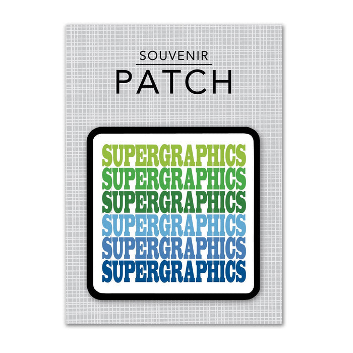 Personalized City Iron-on Patch - Supergraphics Repeat : Brights (01)