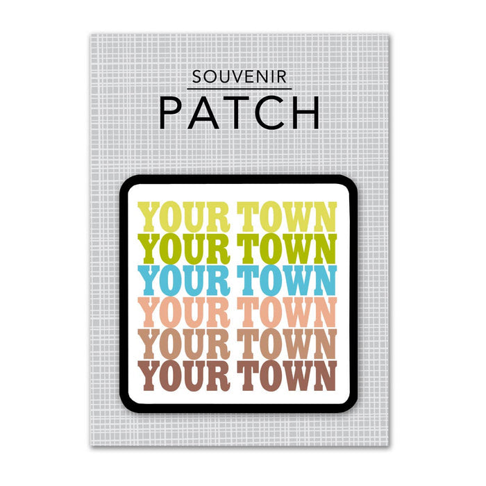 Personalized City Iron-on Patch - Supergraphics Repeat : Brights (01)
