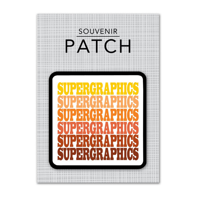 Personalized City Iron-on Patch - Supergraphics Repeat : Brights (01)