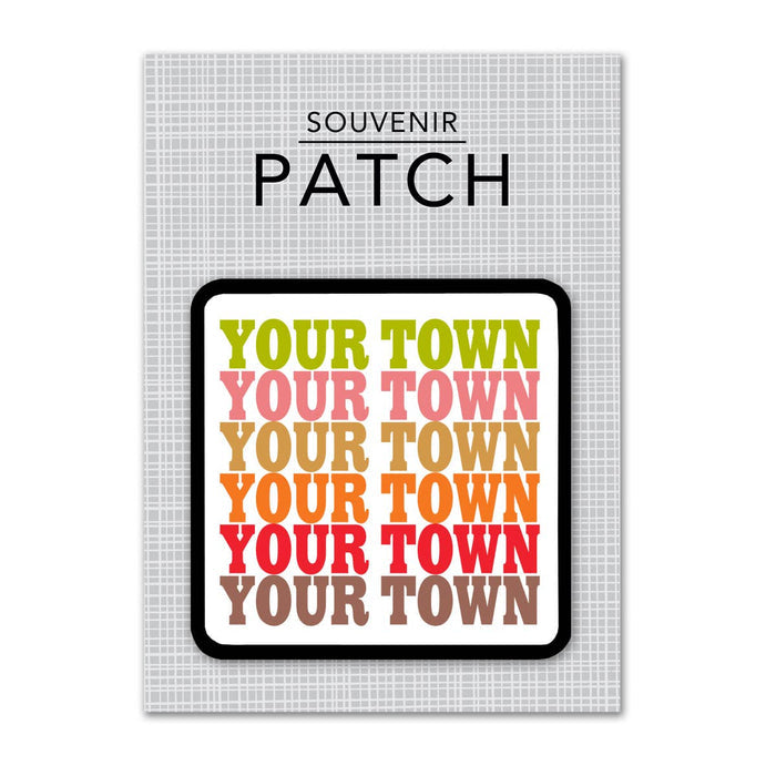 Personalized City Iron-on Patch - Supergraphics Repeat : Brights (01)