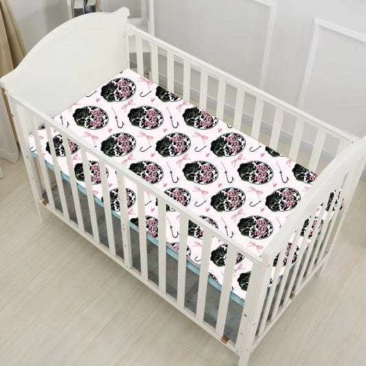 Pink Bass Pro Crib Sheet