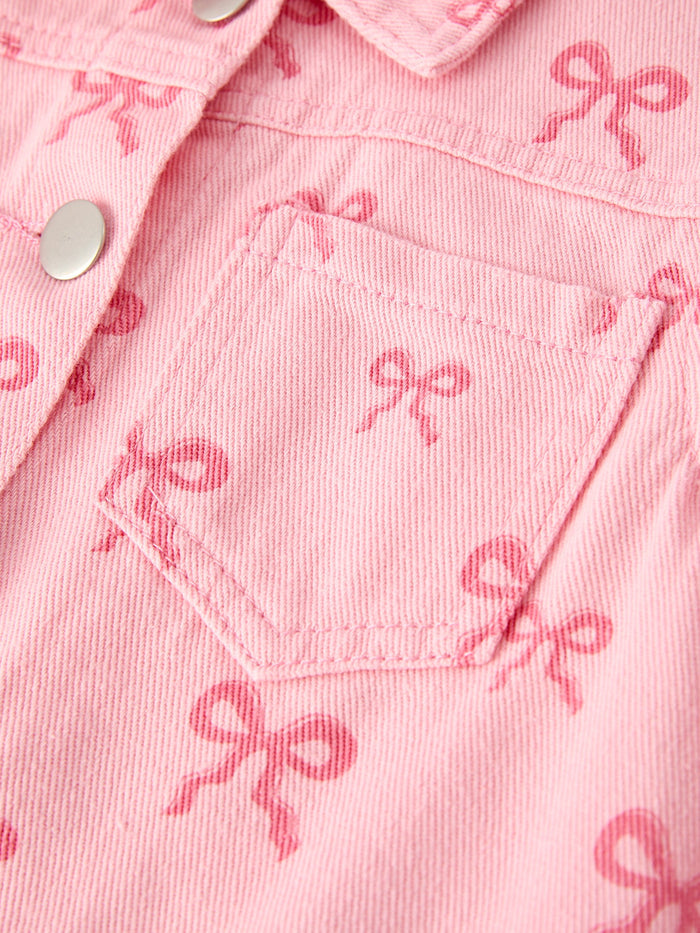 Pink Fall Girls Denim Jacket