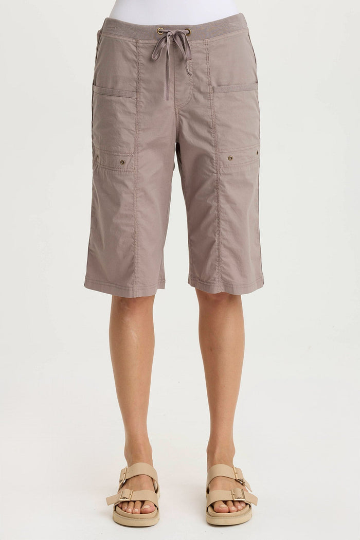 XCVI Preto Poplin Wide-Leg Bermuda Short