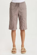 XCVI Preto Poplin Wide-Leg Bermuda Short
