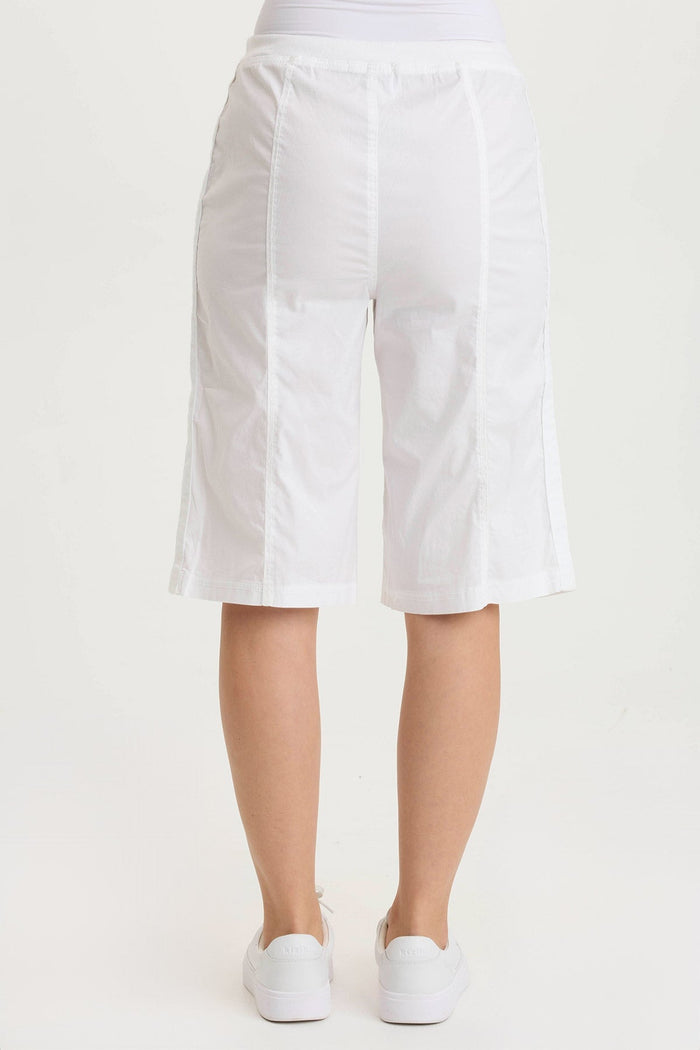 XCVI Preto Poplin Wide-Leg Bermuda Short