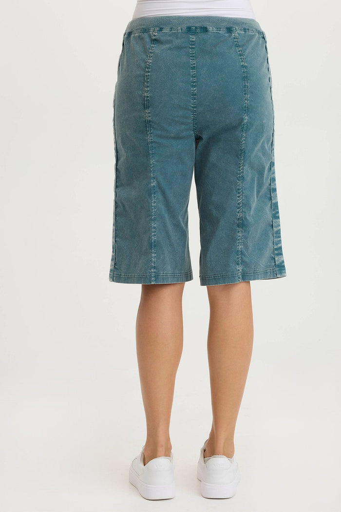 XCVI Preto Poplin Wide-Leg Bermuda Short