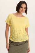XCVI Printed Cohn Jersey Boatneck Tee