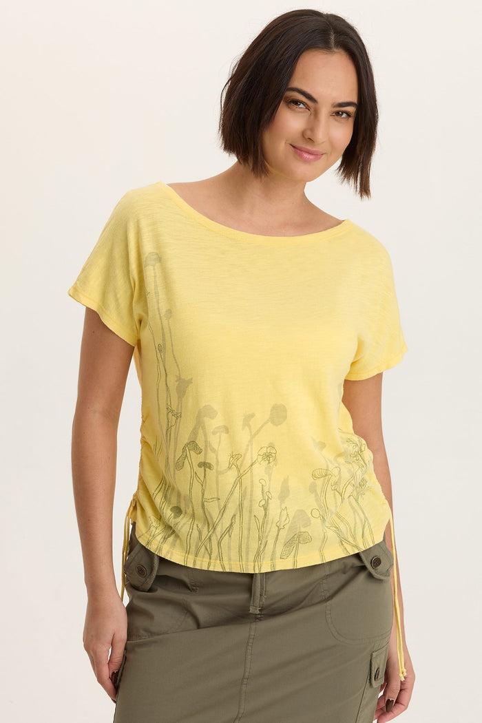 XCVI Printed Cohn Jersey Boatneck Tee