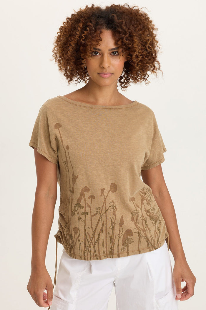 XCVI Printed Cohn Jersey Boatneck Tee