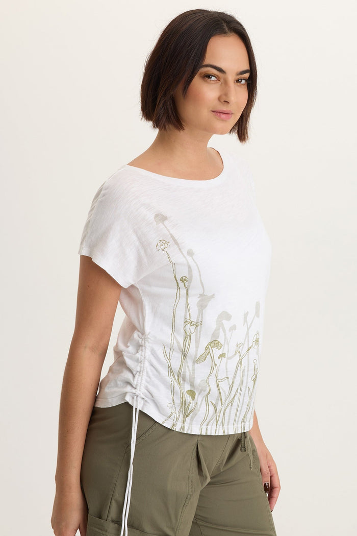 XCVI Printed Cohn Jersey Boatneck Tee