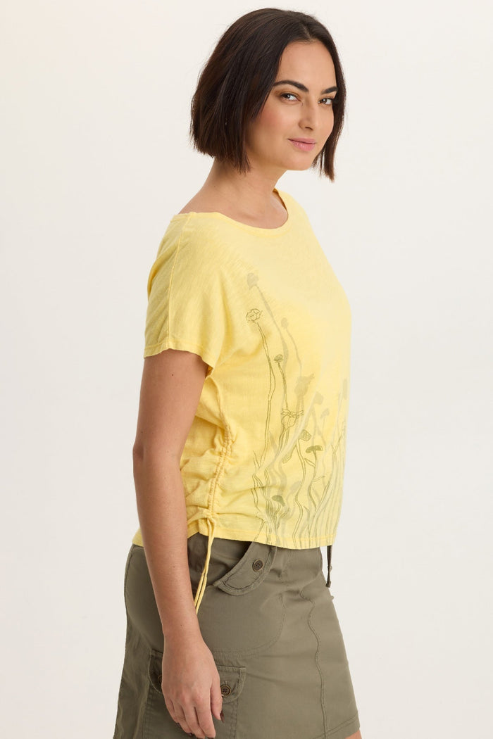 XCVI Printed Cohn Jersey Boatneck Tee