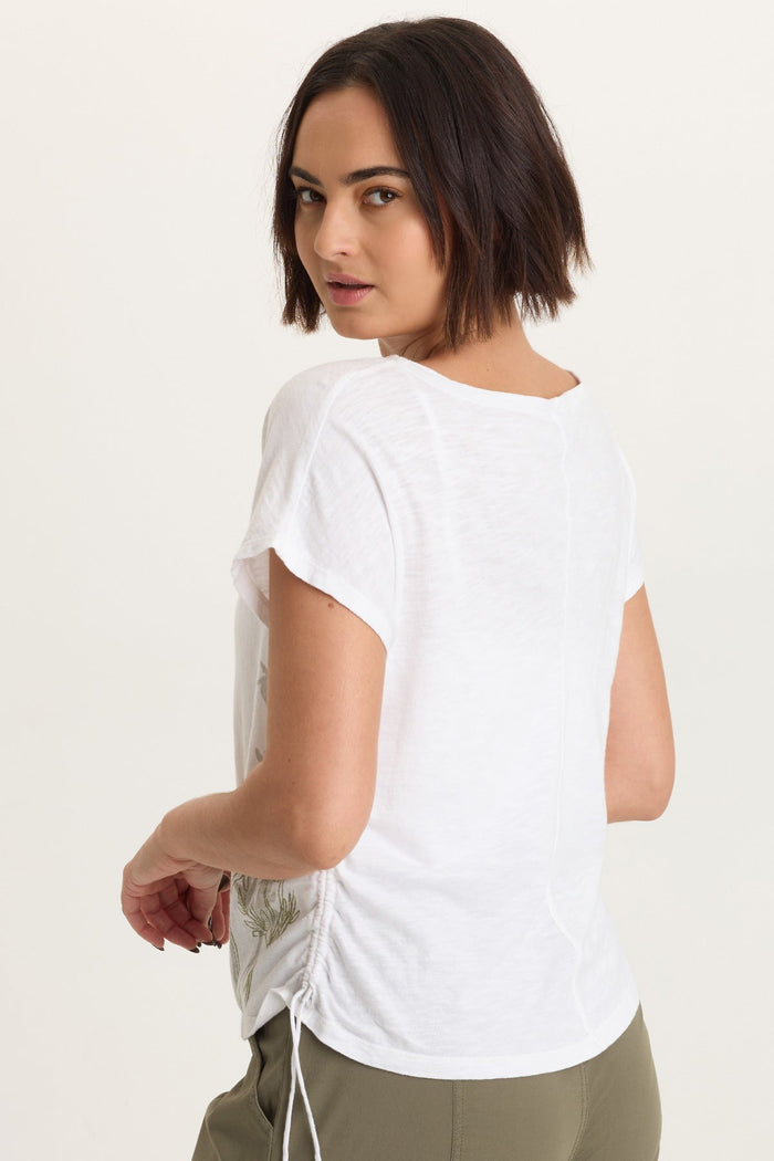 XCVI Printed Cohn Jersey Boatneck Tee