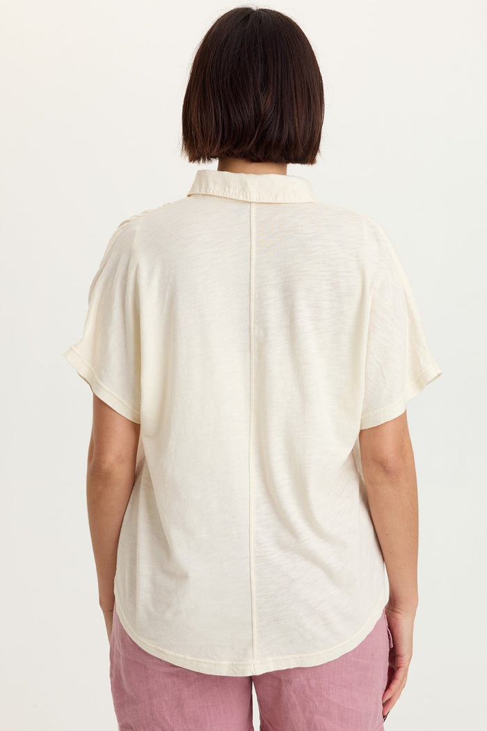 XCVI Quilla Linen Collared Top