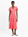 Raquel Eco Flutter Sleeve V-Neck Midi Dress