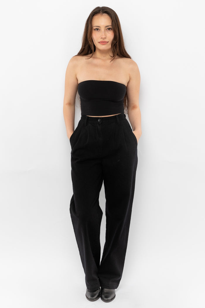 RDNW350 - Pleated Denim Straight Leg Pant