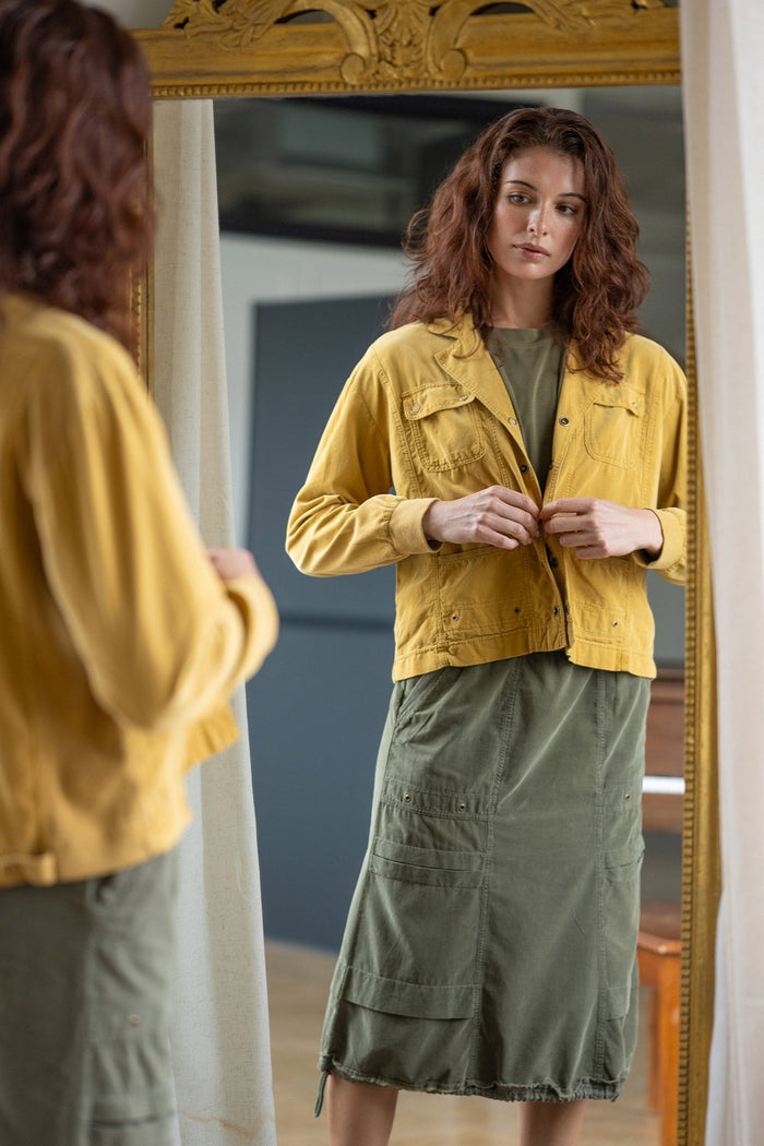 XCVI Reine Corduroy Cinch Hem Skirt
