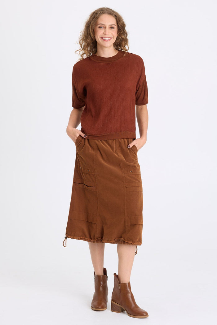 XCVI Reine Corduroy Cinch Hem Skirt