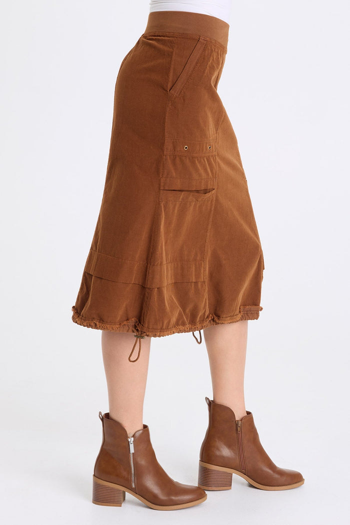 XCVI Reine Corduroy Cinch Hem Skirt