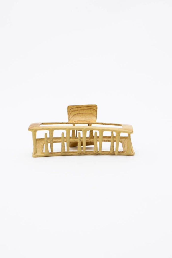 Retro Wood Print Metal Clip - Rectangle