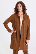 XCVI Roda Twill Knit Long Jacket