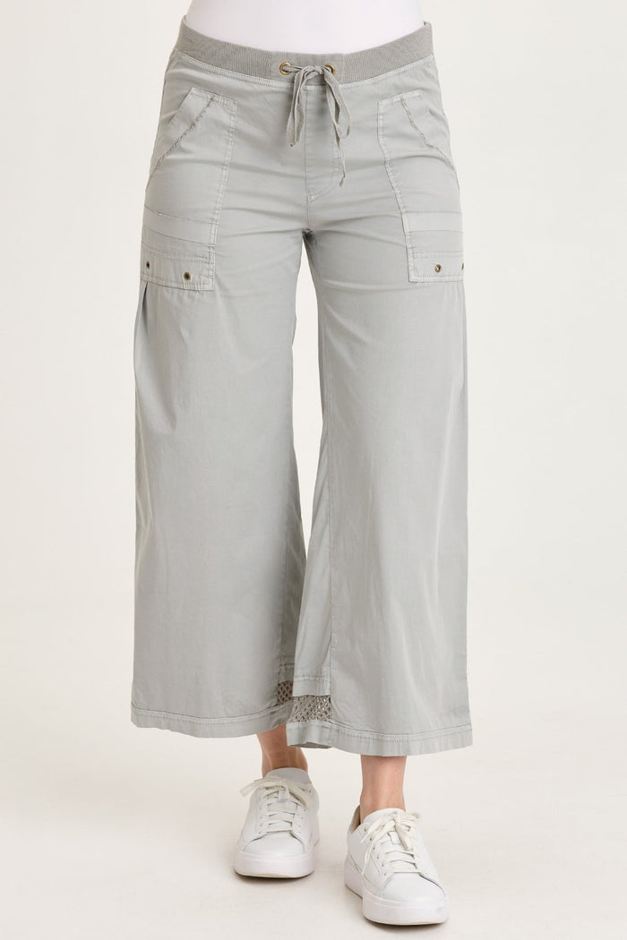 XCVI Roel Poplin/Mesh Gaucho Crop