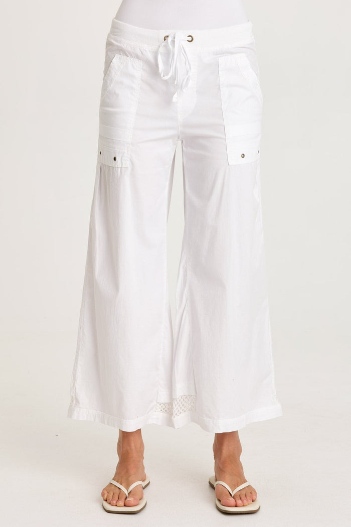 XCVI Roel Poplin/Mesh Gaucho Crop