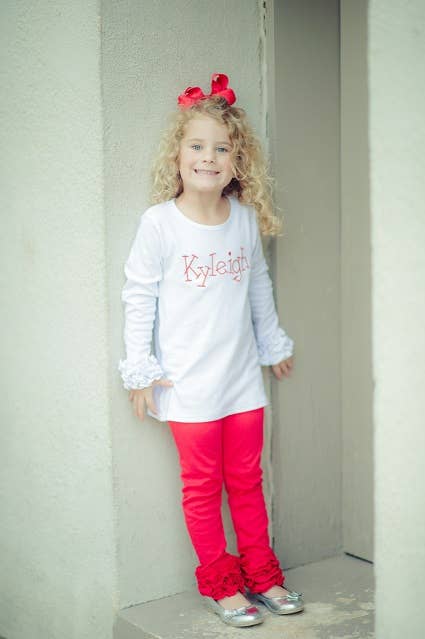 Ruffle Leggings - Red