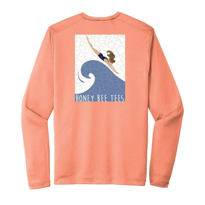 Saltwater Swimmer Long Sleeve UPF Tee-Honey Bee Tees-