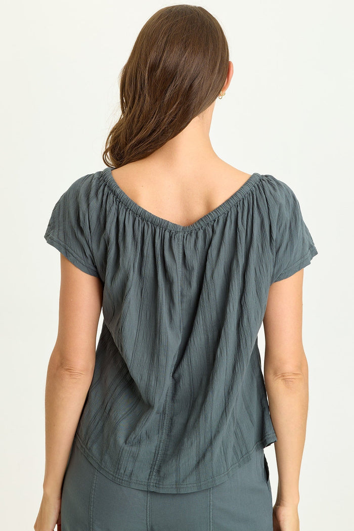 Wearables Selda Textured Gauze Cinched Top