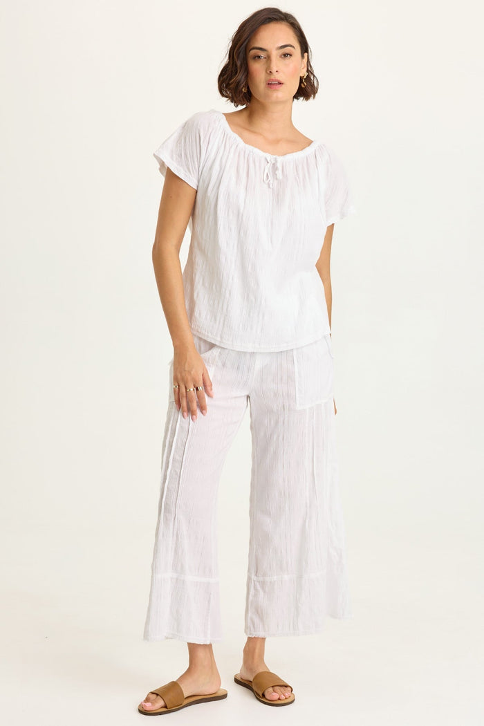Wearables Selda Textured Gauze Cinched Top
