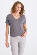 XCVI Sergius Jersey V-Neck Tee