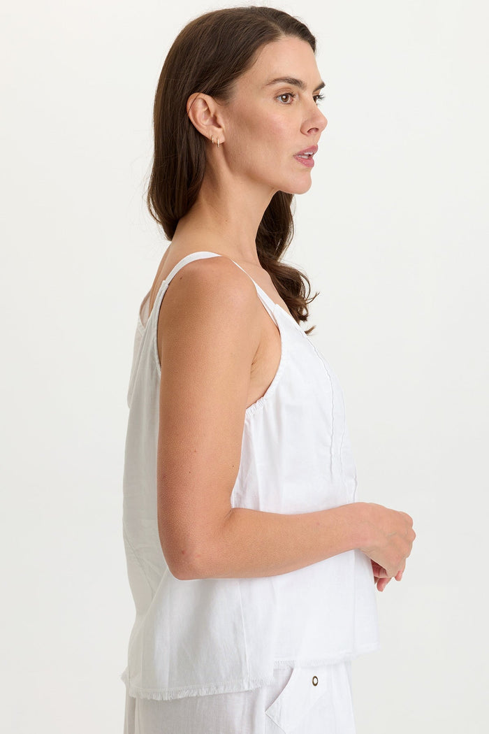 Wearables Shawnie Linen Billowy Pintuck Tank