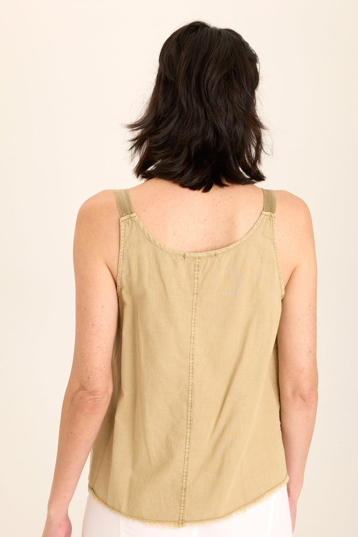 Wearables Shawnie Linen Billowy Pintuck Tank