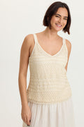 XCVI Shire Jersey-Lined Crochet Tank