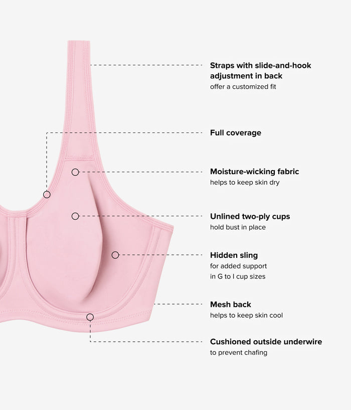Simone Sport Underwire Bra: Lilas