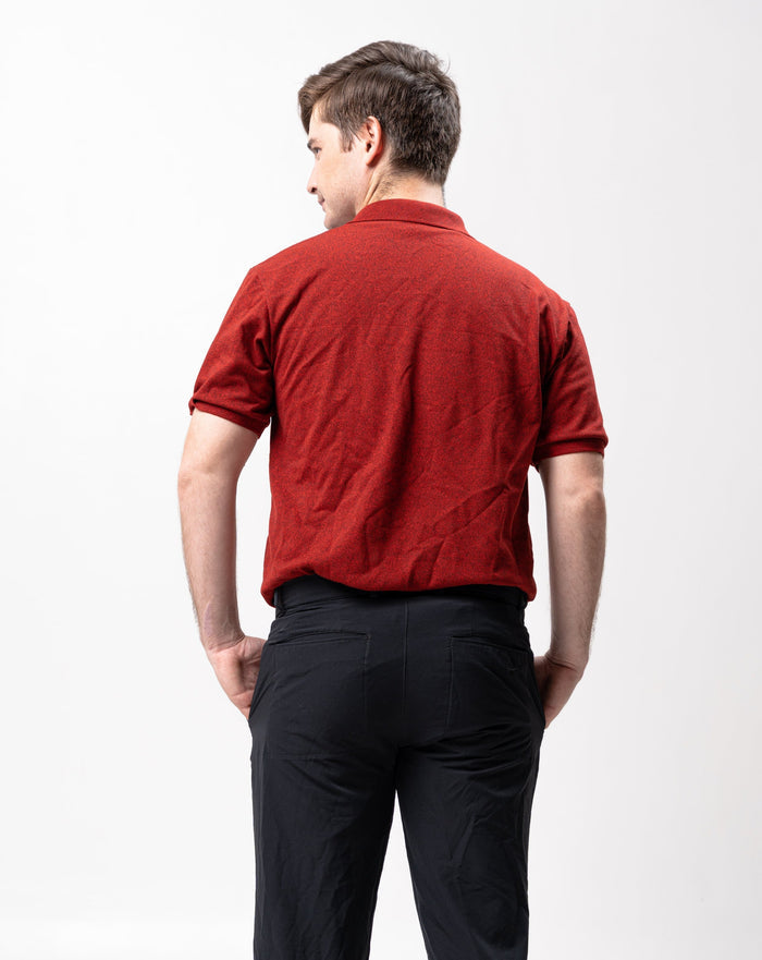Sirotex Red / Black Classique Plain Polo Shirt