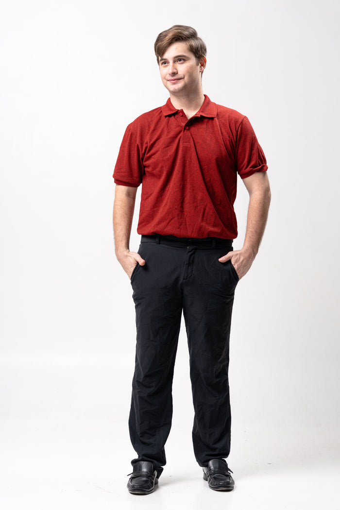 Sirotex Red / Black Classique Plain Polo Shirt