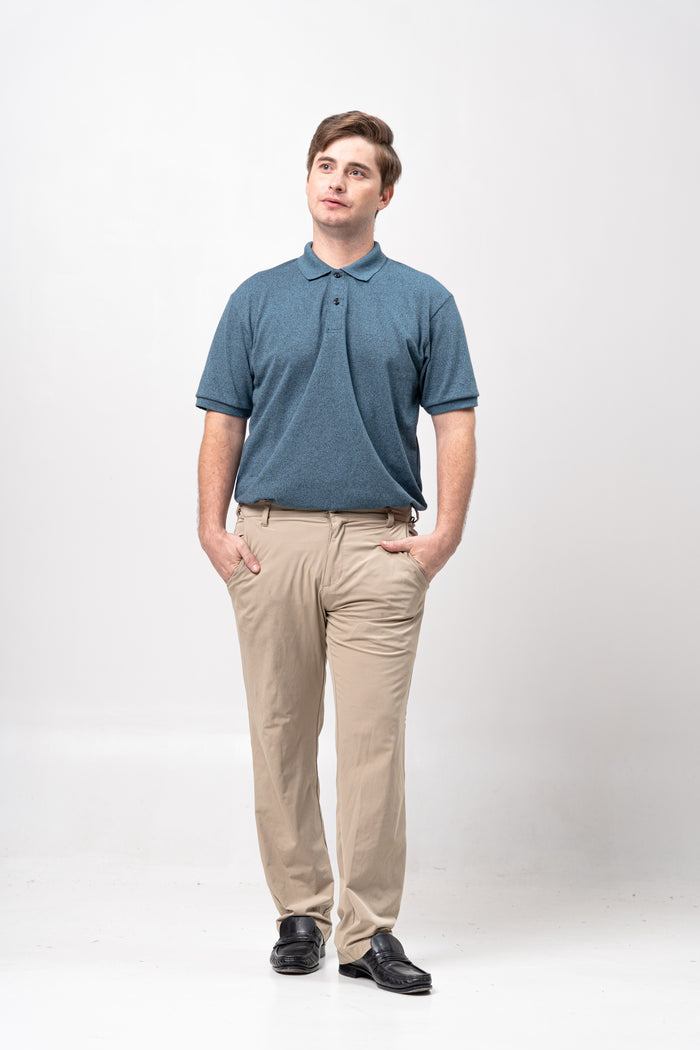 Sirotex Slate Blue / Black Classique Plain Polo Shirt