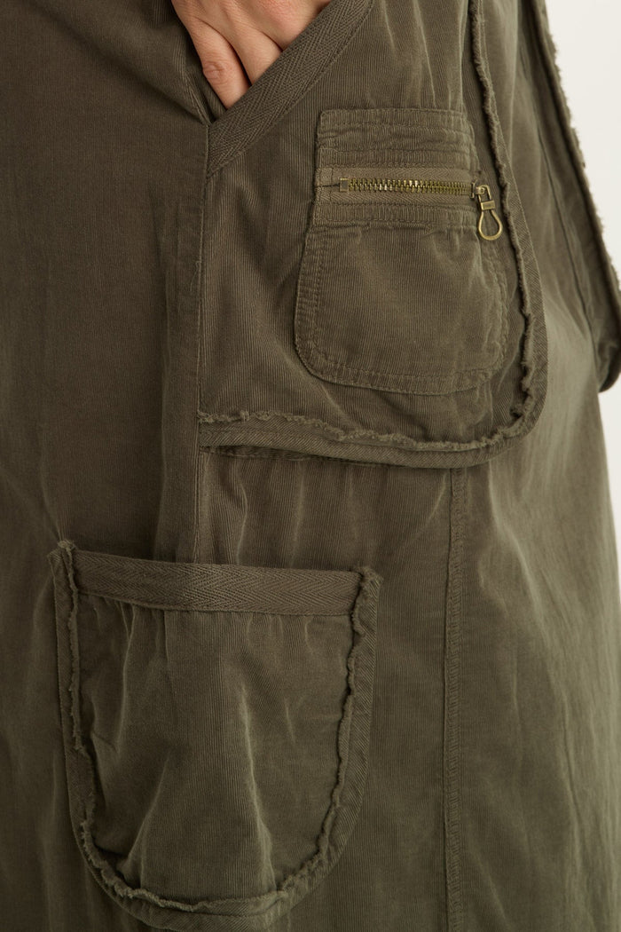 XCVI Sisu Corduroy Adjustable Cargo Midi Skirt