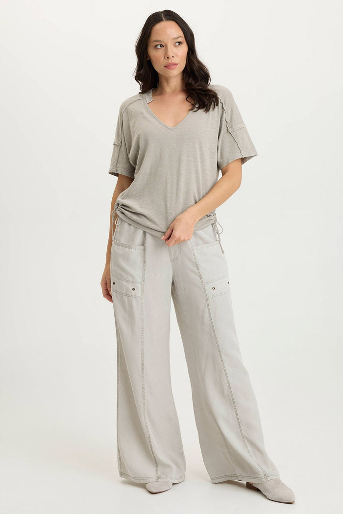 XCVI Siwa Jersey Split-Collar V-Neck Tank