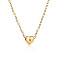 Stainless Steel Heart-shaped Alphabet Pendant Necklace: A (including chain)