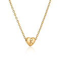 Stainless Steel Heart-shaped Alphabet Pendant Necklace: K (including chain)