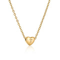 Stainless Steel Heart-shaped Alphabet Pendant Necklace: T (Including Chain)
