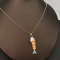 Summer Ocean Style Enamel Fish Charm Necklace: D