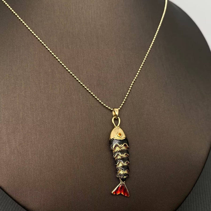 Summer Ocean Style Enamel Fish Charm Necklace: D