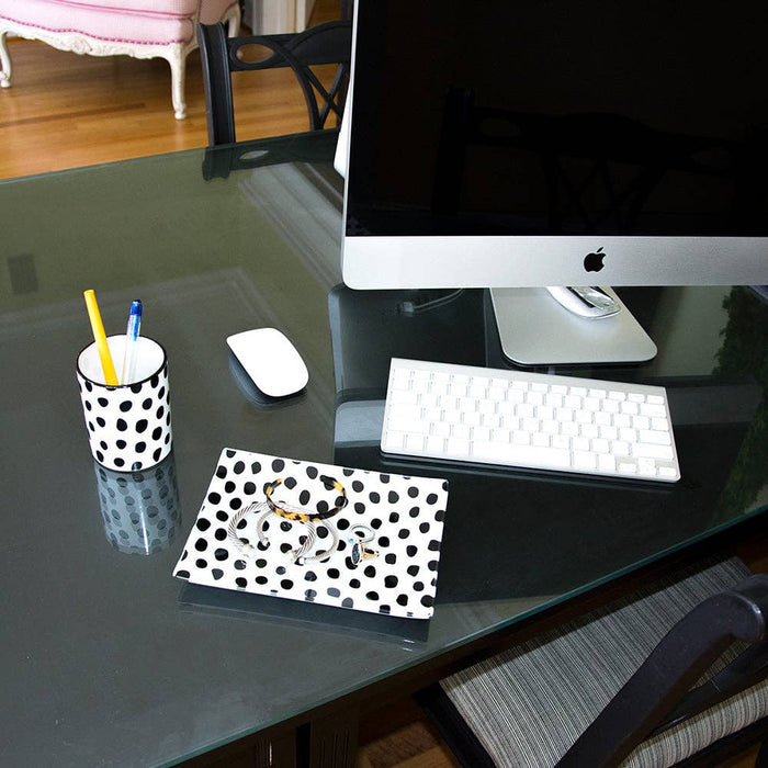 Take Me Away Glass Tray: Black Dot