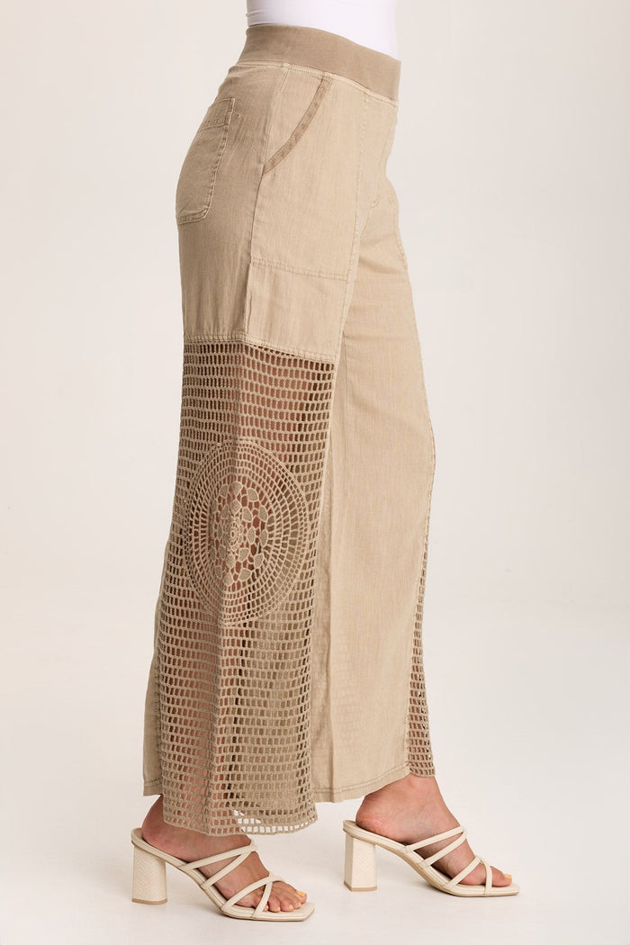 XCVI Tangent Linen/Crochet Wide Leg Pant