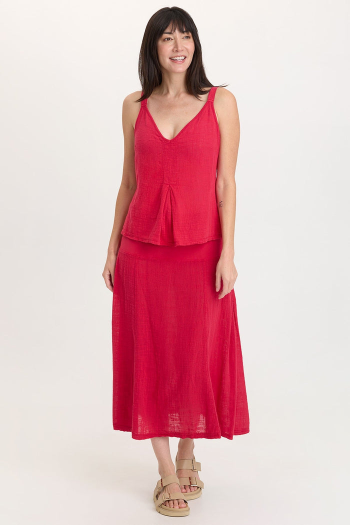 Wearables Tani Gauze Slim-to-Flare Skirt