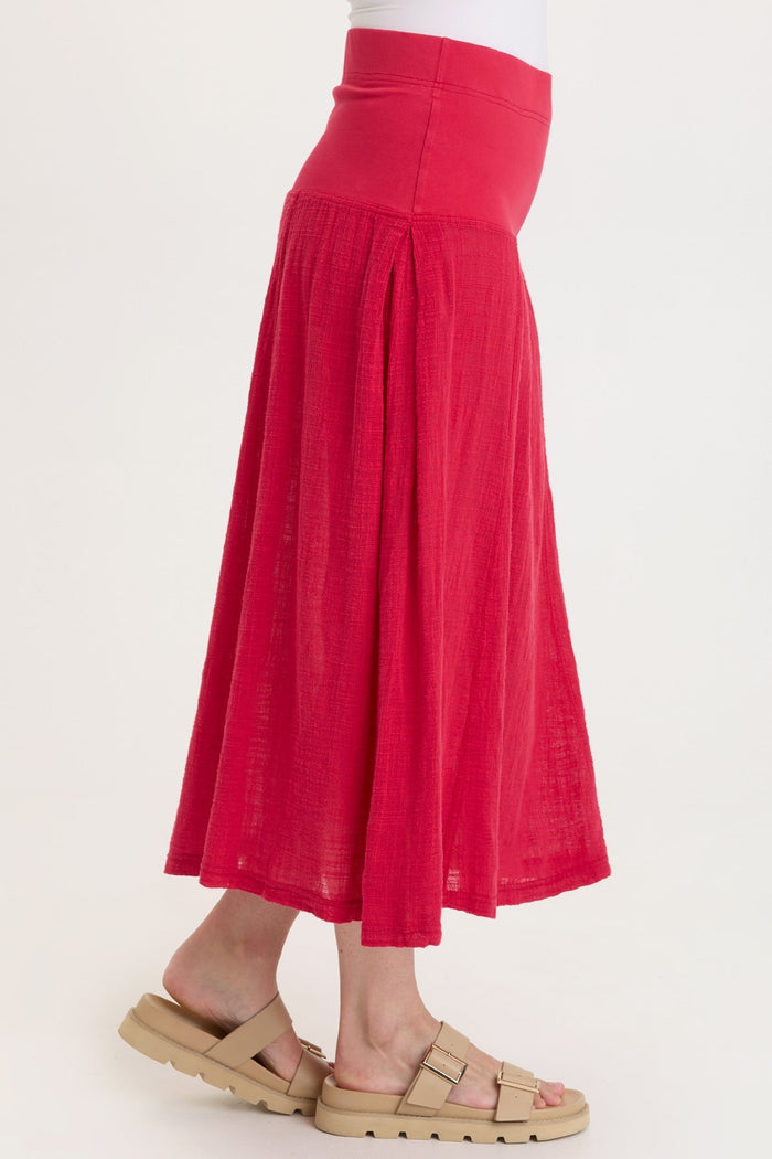 Wearables Tani Gauze Slim-to-Flare Skirt