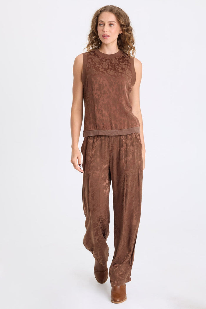 XCVI Tarquin Textured Satin Pleated Pant